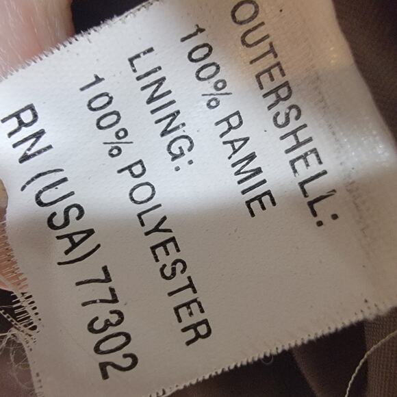 Zara Basic Jacket L Brown Ramie Linen Like Texture Large Blazer Belted Back - Picture 7 of 10